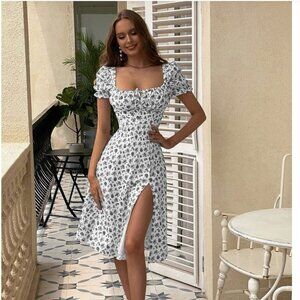 Black & White Milkmaid Dress